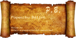 Popeszku Bálint névjegykártya